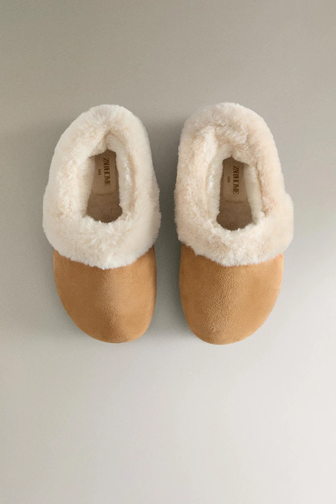 COZY LEATHER SLIPPERS