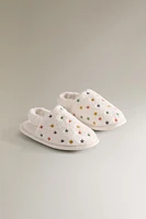 TERRYCLOTH STAR BATHROOM SLIPPERS