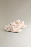 TERRYCLOTH STAR BATHROOM SLIPPERS