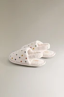 TERRYCLOTH STAR BATHROOM SLIPPERS