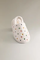 TERRYCLOTH STAR BATHROOM SLIPPERS