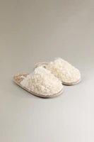 JUNIOR FAUX SHEARLING SLIPPERS