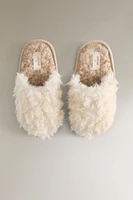 JUNIOR FAUX SHEARLING SLIPPERS