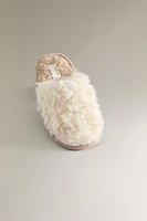 JUNIOR FAUX SHEARLING SLIPPERS