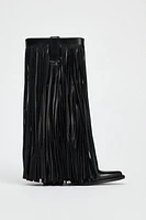 FRINGED LEATHER COWBOY BOOTS