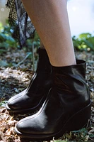 HEELED LEATHER ANKLE BOOTS WITH LINING