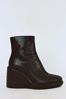 HEELED LEATHER ANKLE BOOTS WITH LINING