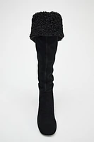 HEELED SUEDE KNEE HIGH BOOTS