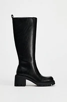 OVER-THE-KNEE HEELED LUG SOLE BOOTS