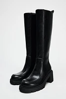 OVER-THE-KNEE HEELED LUG SOLE BOOTS