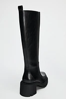 OVER-THE-KNEE HEELED LUG SOLE BOOTS