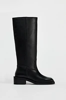 SQUARE TOE LEATHER BOOTS