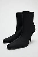 FABRIC HEELED ANKLE BOOTS