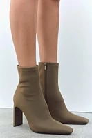 FABRIC HEELED ANKLE BOOTS