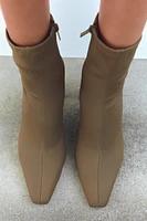 FABRIC HEELED ANKLE BOOTS