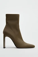 FABRIC HEELED ANKLE BOOTS