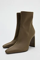 FABRIC HEELED ANKLE BOOTS