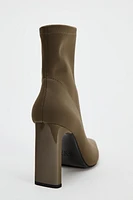 FABRIC HEELED ANKLE BOOTS