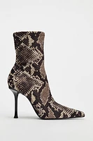 HEELED ANIMAL PRINT ANKLE BOOTS