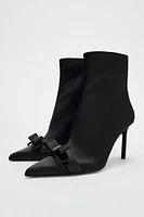 BOW HIGH-HEEL ANKLE BOOTS