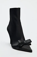 BOW HIGH-HEEL ANKLE BOOTS