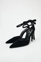 VELVET LOOK BOW HIGH HEELS