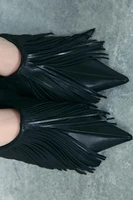 FRINGED LEATHER SLINGBACK