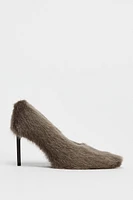 FAUX FUR HEELED SHOES