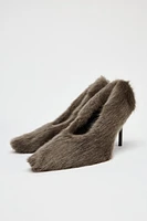 FAUX FUR HEELED SHOES