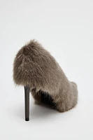 FAUX FUR HEELED SHOES