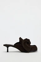 SUEDE BOW HIGH HEEL SHOES