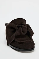 SUEDE BOW HIGH HEEL SHOES