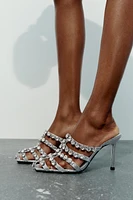 RHINESTONE CAGE-STYLE SANDALS