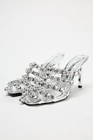 RHINESTONE CAGE-STYLE SANDALS