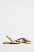 METALLIC EFFECT HEELED FLATS