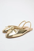 METALLIC EFFECT HEELED FLATS