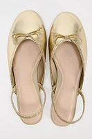 METALLIC EFFECT HEELED FLATS