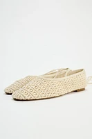 LACE UP CROCHET FLAT