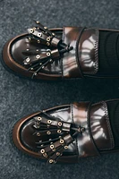 STUDDED TASSELED LOAFERS