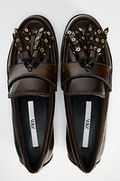 STUDDED TASSELED LOAFERS