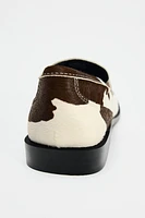 ANIMAL PRINT LEATHER LOAFERS