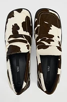 ANIMAL PRINT LEATHER LOAFERS