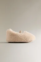 FAUX SHEARLING BALLET FLATS