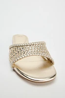 METALLIC WOVEN FLAT SANDALS