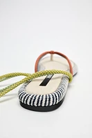 LOW HEEL ROPE SANDALS