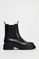 LEATHER ANKLE BOOTS WITH LINING