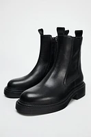 LEATHER ANKLE BOOTS WITH LINING