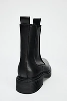 LEATHER ANKLE BOOTS WITH LINING