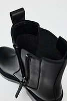 LEATHER ANKLE BOOTS WITH LINING