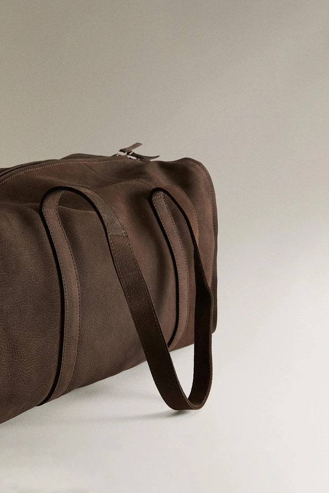 FADED LEATHER TRAVEL BAG